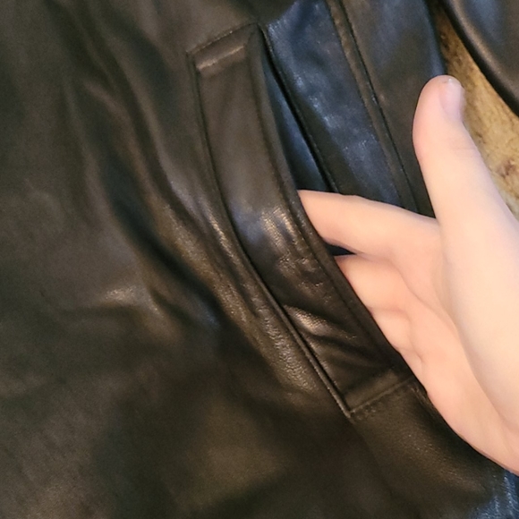 Soft black Dockers 4 pocket Med leather jacket